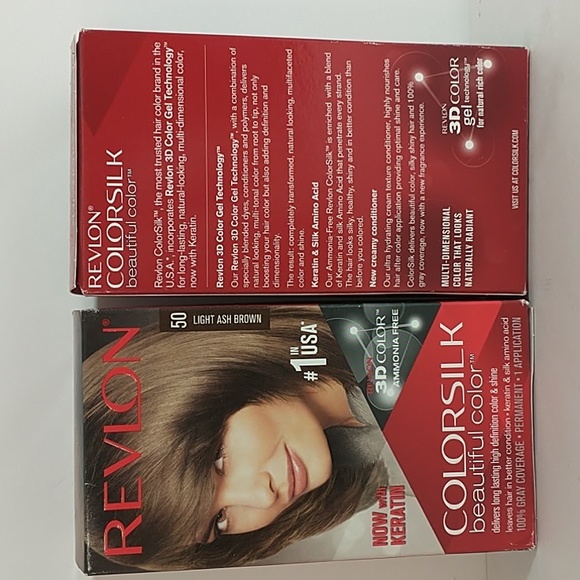 Revlon 50 Light Ash Brown Color Silk Hair Color 2 Boxes - Picture 5 of 9
